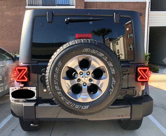 OKSIWA LED Tail Lights Fit For 2007-2018 Jeep Wrangler JK JKU Sport/Sahara/Rubicon, with Starting Dynamic Animation,Unique Shaped Design