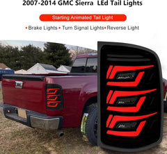 Animated Sequential Smoked LED Tail Lights for 2007-2013 GMC Sierra 1500 2500HD 3500HD Plug & Play-4