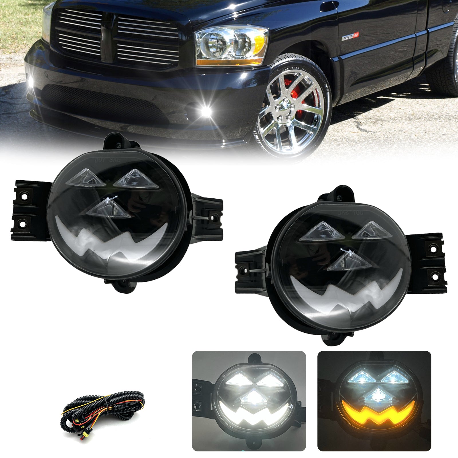 LED Fog Lights Lamps For Dodge 02-09 Ram 1500 03-09 Ram 2500 3500 04-06 Durango