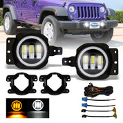 LED Fog Lights Bumper Lamps For 07-18 Jeep Wrangler JK 11-13 Dodge Charger