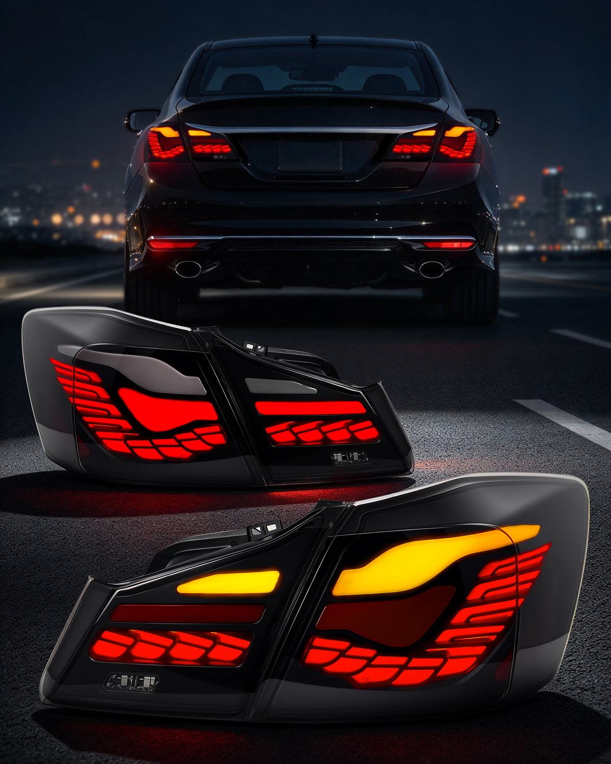 Sequential Full LED Tail Lights for 2016-2017 Honda Accord LX ,Plug and Play-1