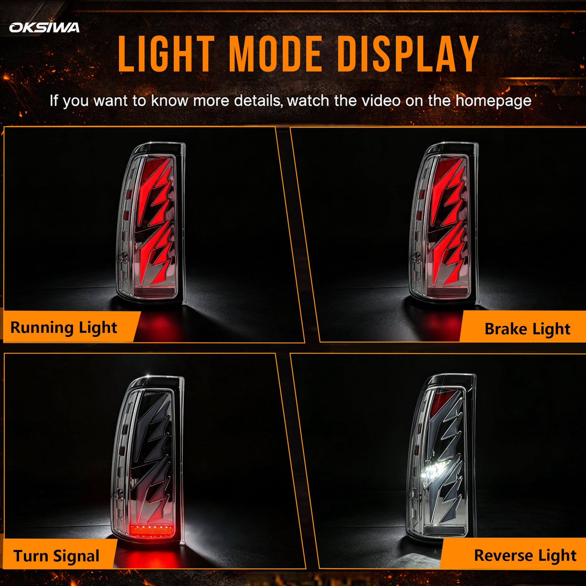 Sequential LED Tail Lights with Startup Animation for 1999-2006 GMC Sierra & 1999-2002 Chevy Silverado Clear Lens Plug & Play-2