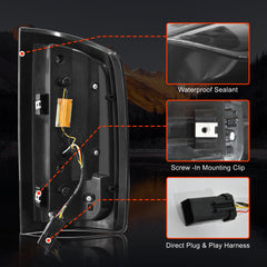 Animated Sequential Smoked LED Tail Lights for 2003-2006 Dodge Ram 1500-3500 Plug & Play-4