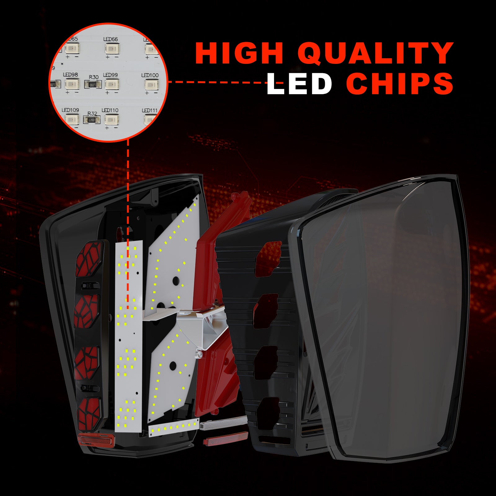 OKSIWA Sequential Full Led tail lights for Tacoma 2016-2023 Dynamic Turn Signal,Brake Light,Reverse Light Smoked Starting Animated Rear Light Assembly-5