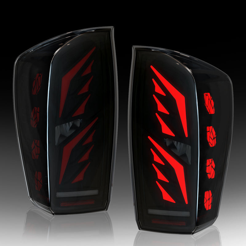 OKSIWA Sequential Full Led tail lights for Tacoma 2016-2023 Dynamic Turn Signal,Brake Light,Reverse Light Smoked Starting Animated Rear Light Assembly-1