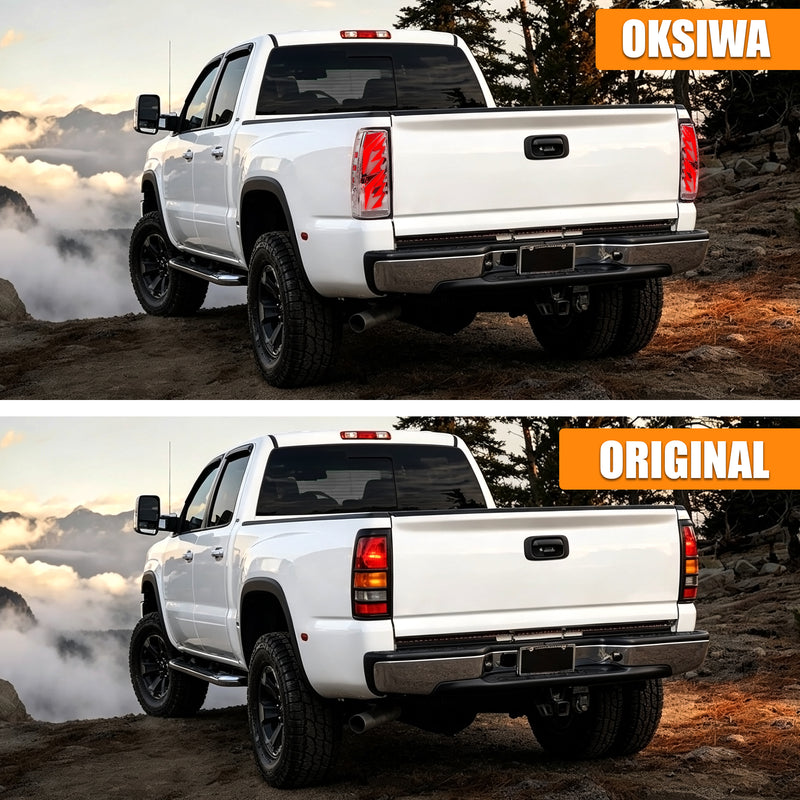 Sequential LED Tail Lights with Startup Animation for 1999-2006 GMC Sierra & 1999-2002 Chevy Silverado Clear Lens Plug & Play-5