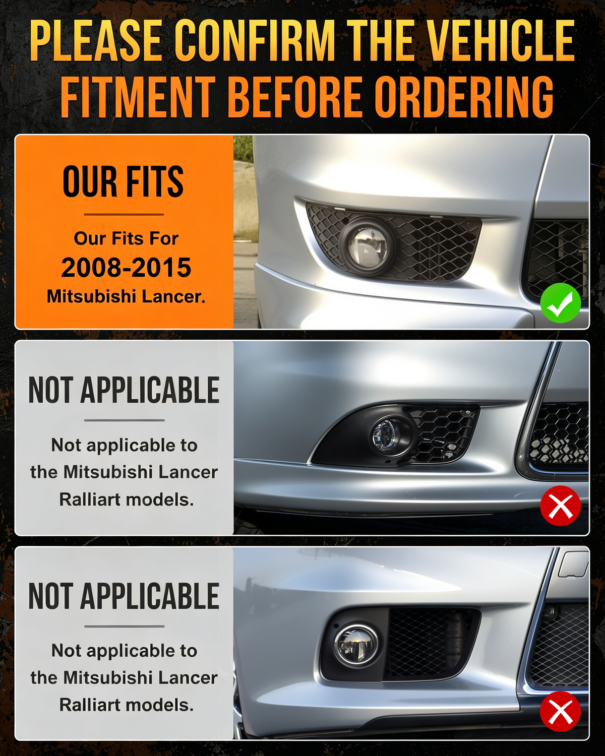 DOT approved Fog Lights Compatible with 2008-2015 Mitsubishi Lancer with Switch & Wiring Harness-8
