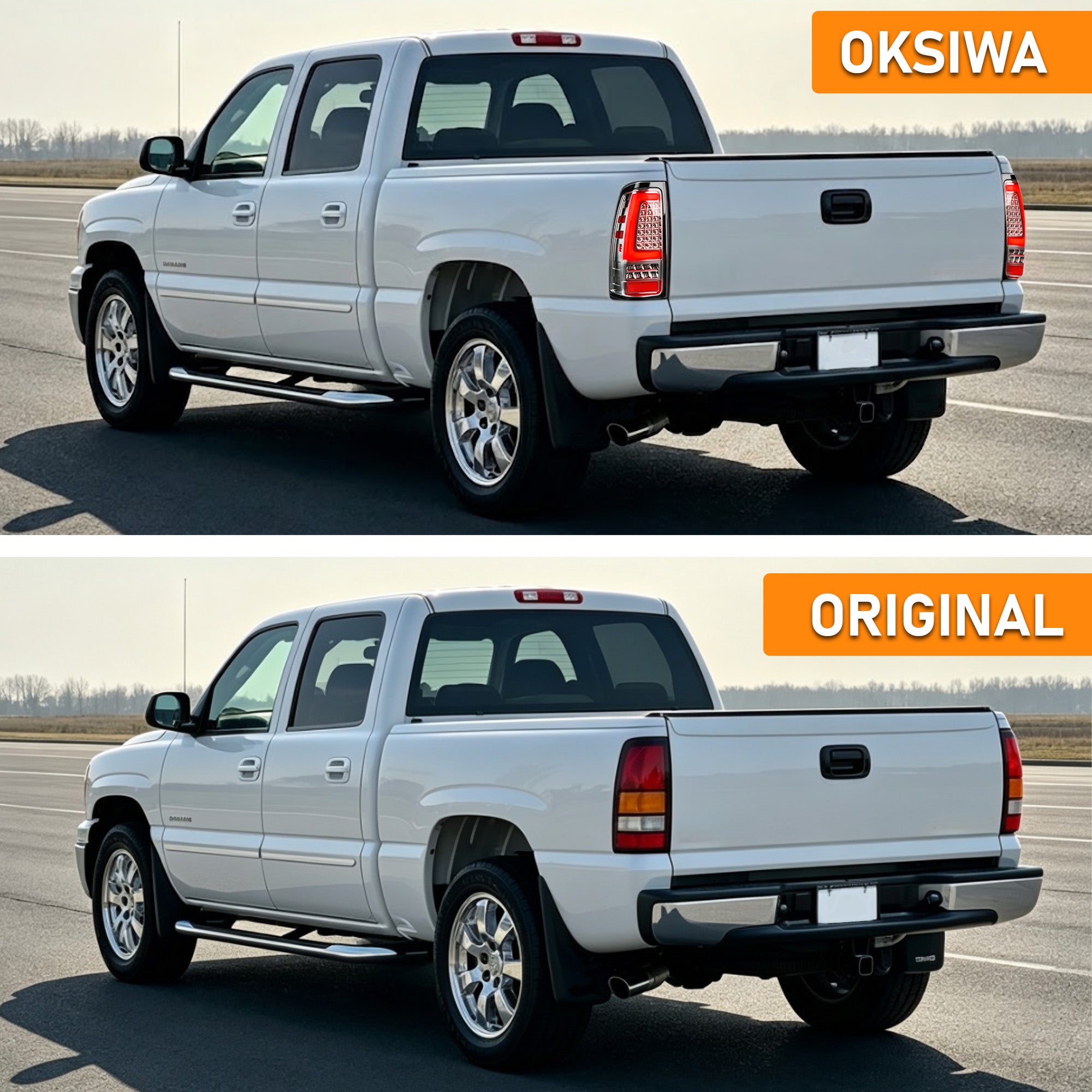 LED Tail Lights for 1999-2006 GMC Sierra & 1999-2002 Chevy Silverado Clear Lens Plug & Play-5