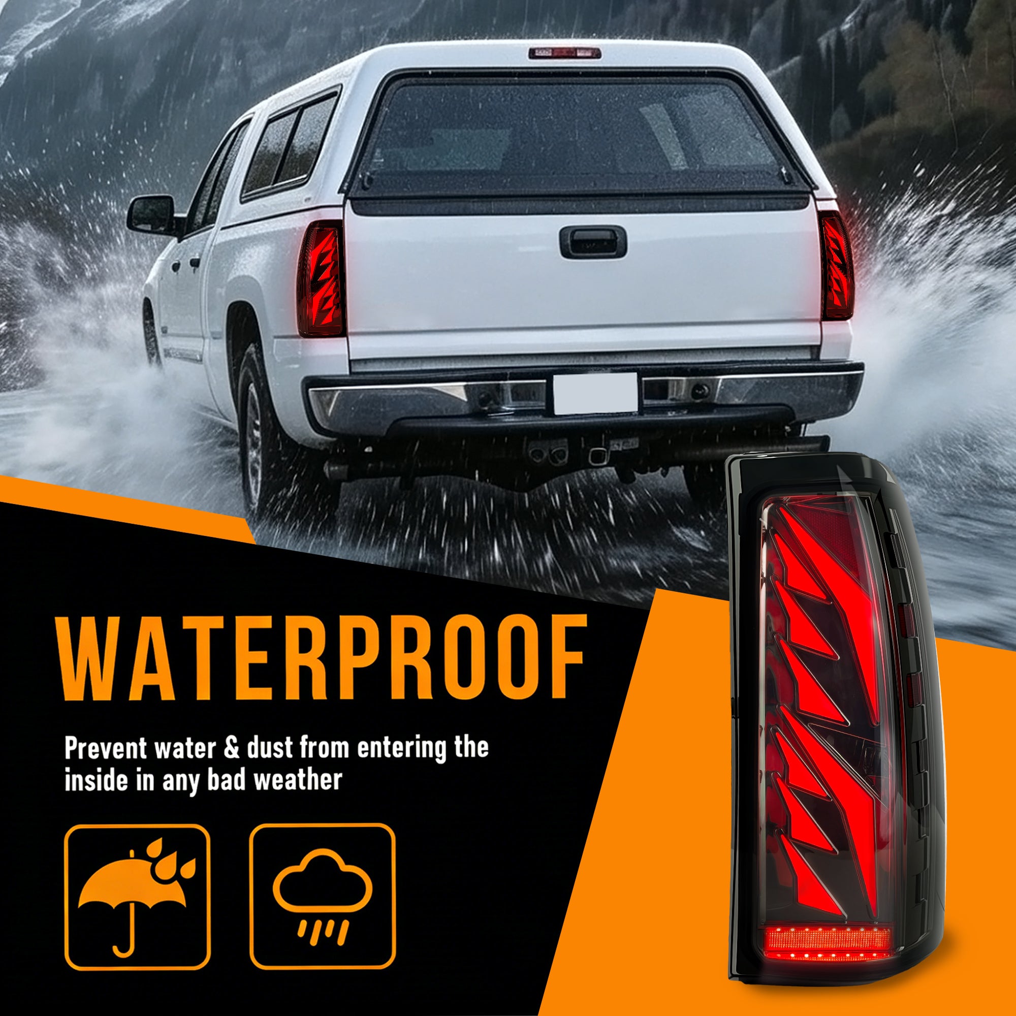 Sequential Smoked LED Tail Lights for 1999-2006 GMC Sierra & 1999-2002 Chevy Silverado Plug & Play Waterproof-6