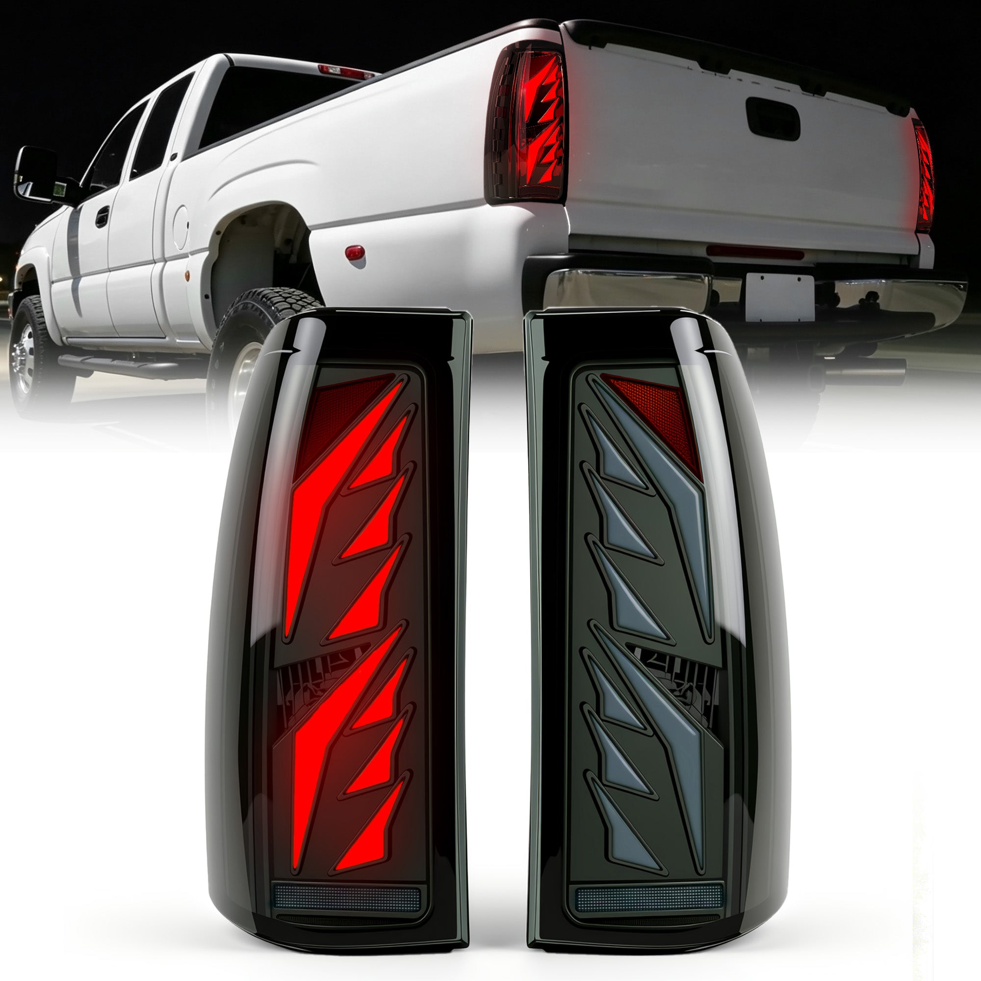 Sequential Smoked LED Tail Lights with Startup Animation for 2003-2006 Chevy Silverado Plug & Play Waterproof-7