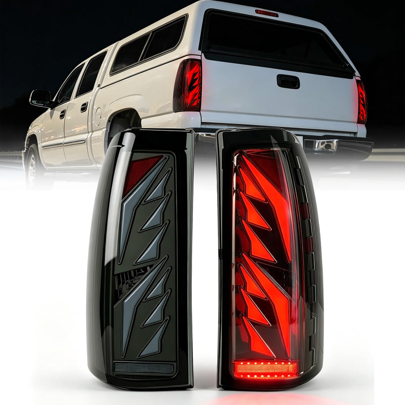 Sequential Smoked LED Tail Lights for 1999-2006 GMC Sierra & 1999-2002 Chevy Silverado Plug & Play Waterproof-7