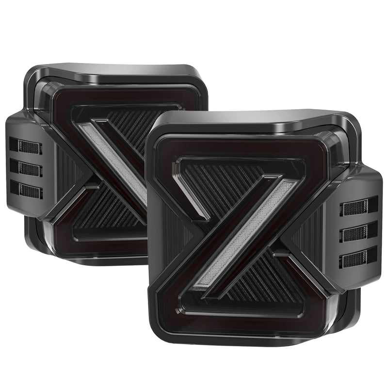 LED Tail Lights with Start-Up Animation for 2007-2018 Jeep Wrangler JK JKU Smoked Lens Plug & Play-12