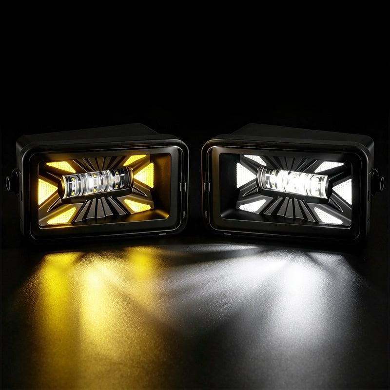 OKSIWA LED Fog Lights with DRL For 2015-2020 Ford F-150 Bumper Driving Fog Lamps Set Assembly Kit 1 Pair (Clear Lens) 2015 2016 2017 2018 2019 2020-8