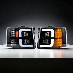 LED Dual Project Headlights Compatible with 2007-2014 Chevy Silverado-9