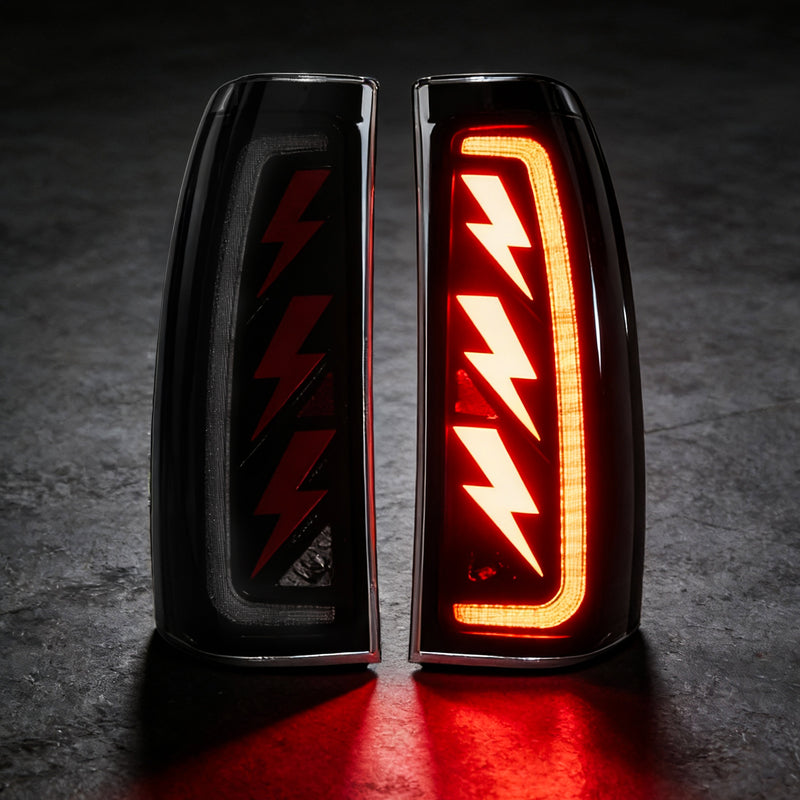 OKSIWA Upgraded Sequential LED Tail Lights for 1999-2002 Chevy Silverado 1500/2500 & 1999-2006 GMC Sierra 1500/2500/3500 with Start-Up Animation, Dynamic Turn Signals, Brake Light,Reverse Light(Smoked 2)-1