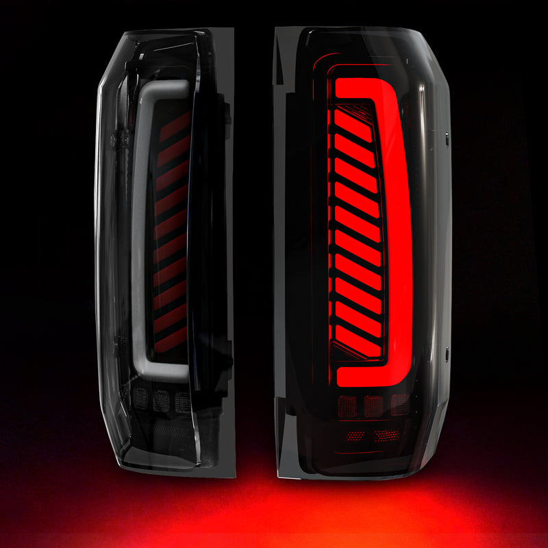 OKSIWA Sequential Full Led tail lights for 1989-1996 Ford F150/Bronco, 1989-1997 F250/F350 Starting Animated, Dynamic Turn Signal,Brake Light,Reverse Light Smoked Rear Light Assembly-1