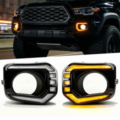 OKSIWA LED Front Bumper Fog Light for 2016-2023 Tacoma, DRL Daytime Running Lights with Amber Turn Signal, LED Fog Lamps Assemblies | 1 Pair-1