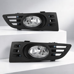 DOT approved  Fog Lights Compatible with 2003 - 2005 Honda Accord 2 Door Coupe, With Wiring Harness(Clear Lens)-8