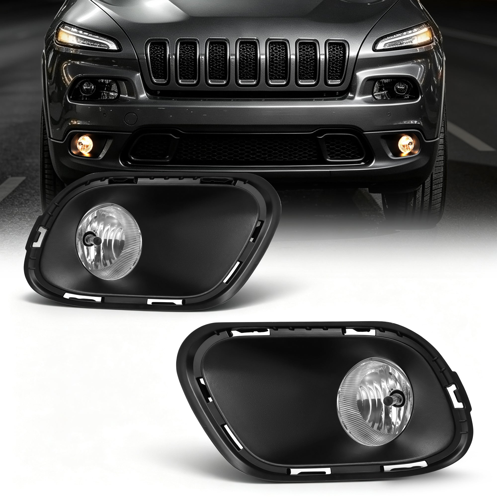 DOT Approved Halogen Fog Light for 2014–2018 Jeep Cherokee, Plug & Play, 1 Pair