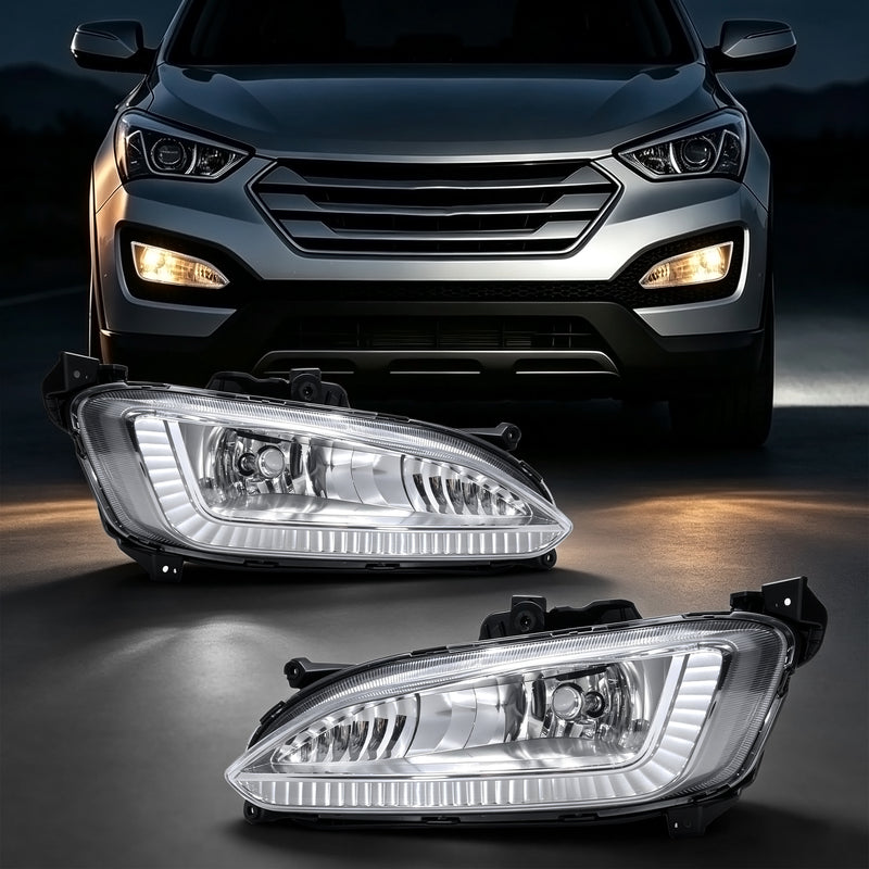 DOT Approved Fog Light for 2013–2016 Hyundai Santa Fe, Plug & Play, 1 Pair-1