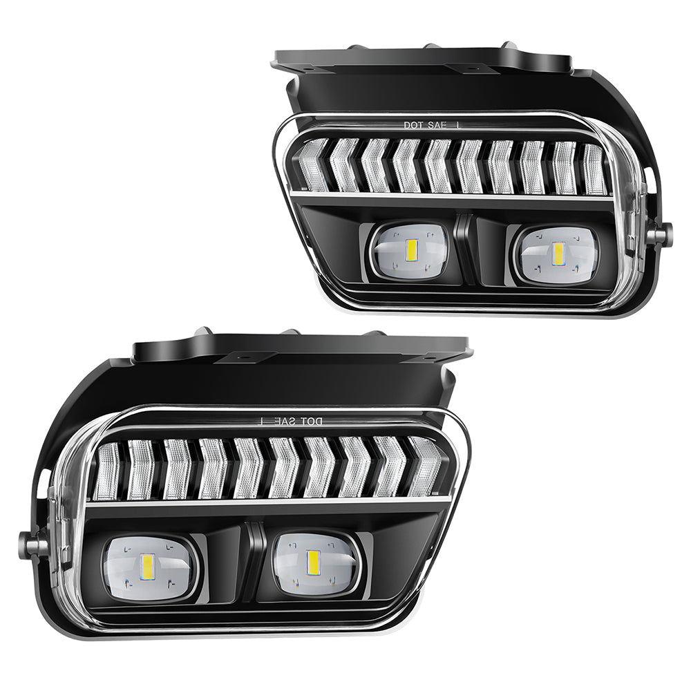 DOT Approved LED Fog Lights with White DRL & Amber Turn Signal for 2003-2006 Chevy Silverado & 2002-2006 Avalanche Clear Lens Plug & Play-1