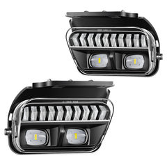 DOT Approved LED Fog Lights with White DRL & Amber Turn Signal for 2003-2006 Chevy Silverado & 2002-2006 Avalanche Clear Lens Plug & Play-1