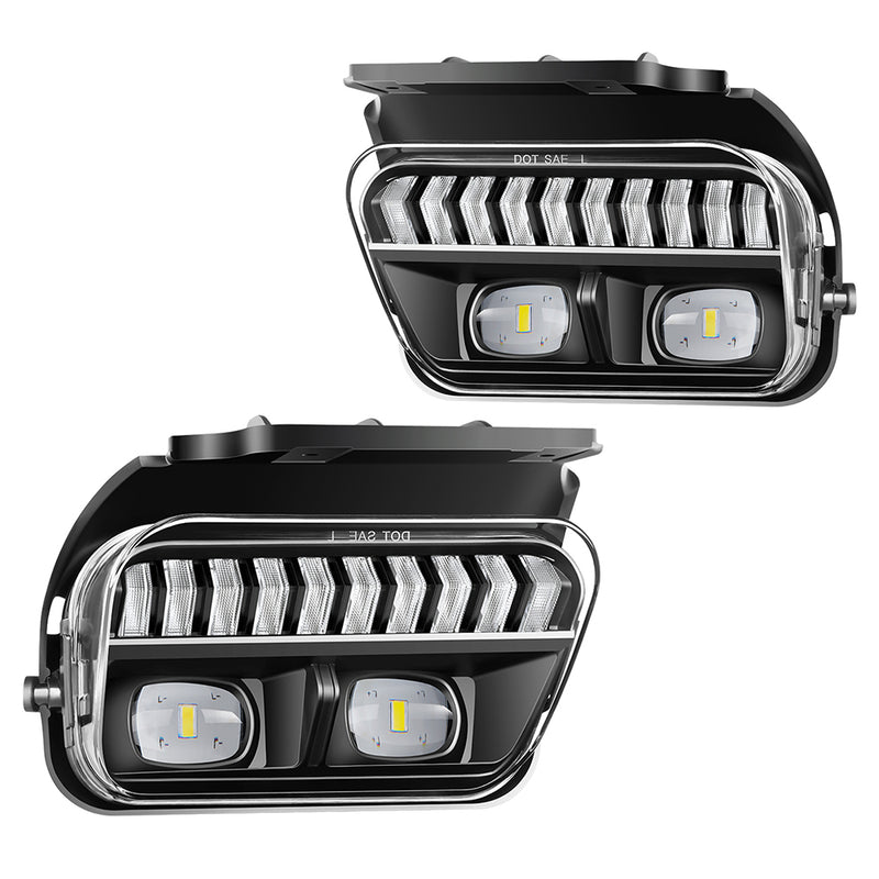 DOT Approved LED Fog Lights with White DRL & Amber Turn Signal for 2003-2006 Chevy Silverado & 2002-2006 Avalanche Clear Lens Plug & Play-1