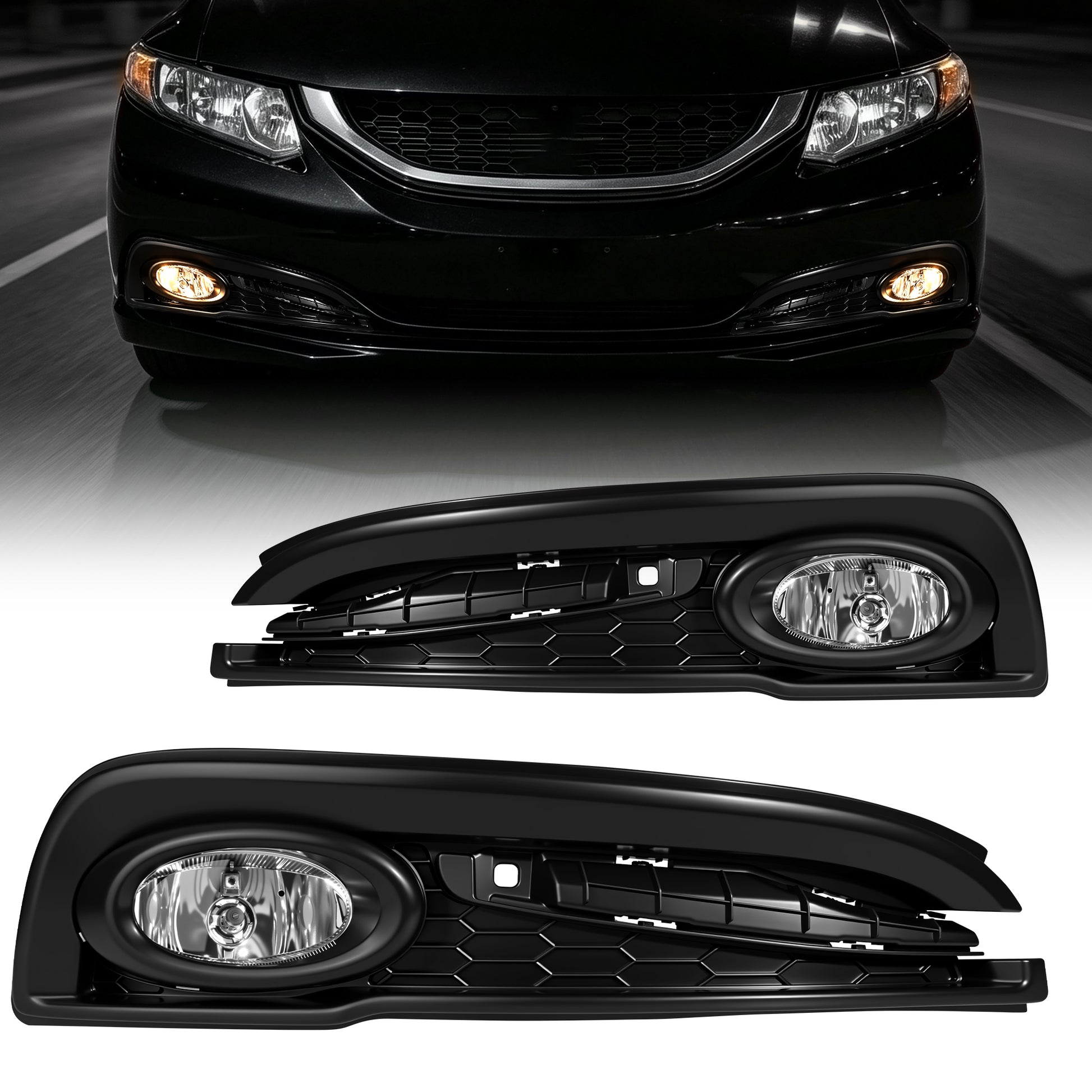 DOT Approved Fog Light for 2013–2015 Honda Civic Sedan, Plug & Play, IP67 Waterproof, 1 Pair-1
