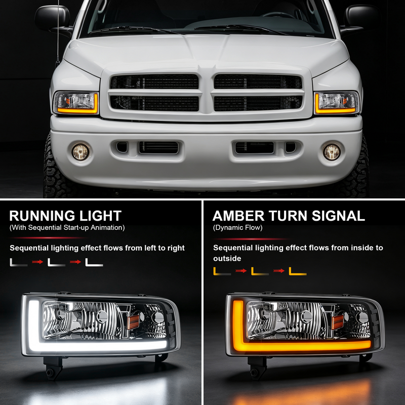 Headlight for 1994–2001 Dodge Ram 1500 & 1994–2002 Ram 2500 3500-2