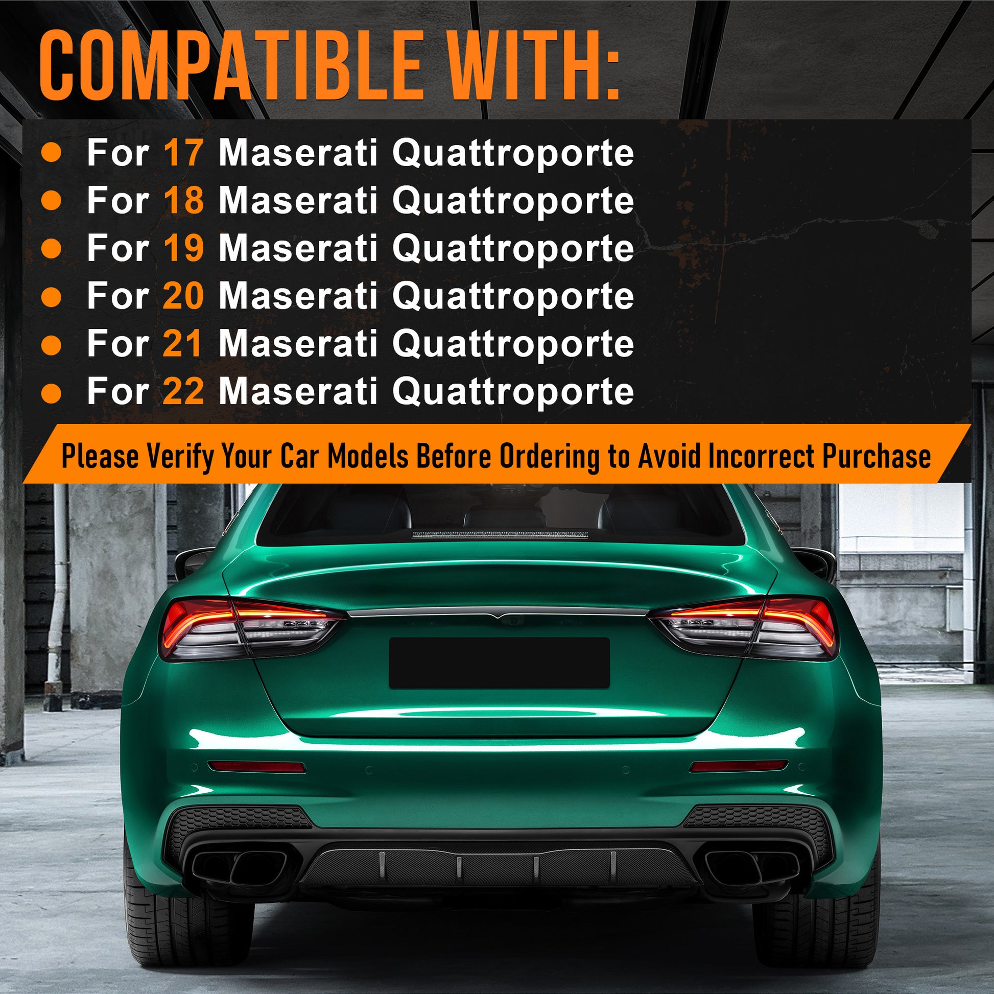Sequential LED Tail Lights with Rear Fog Light for 2017-2022 Maserati Quattroporte Waterproof Plug & Play  1 Pair-3