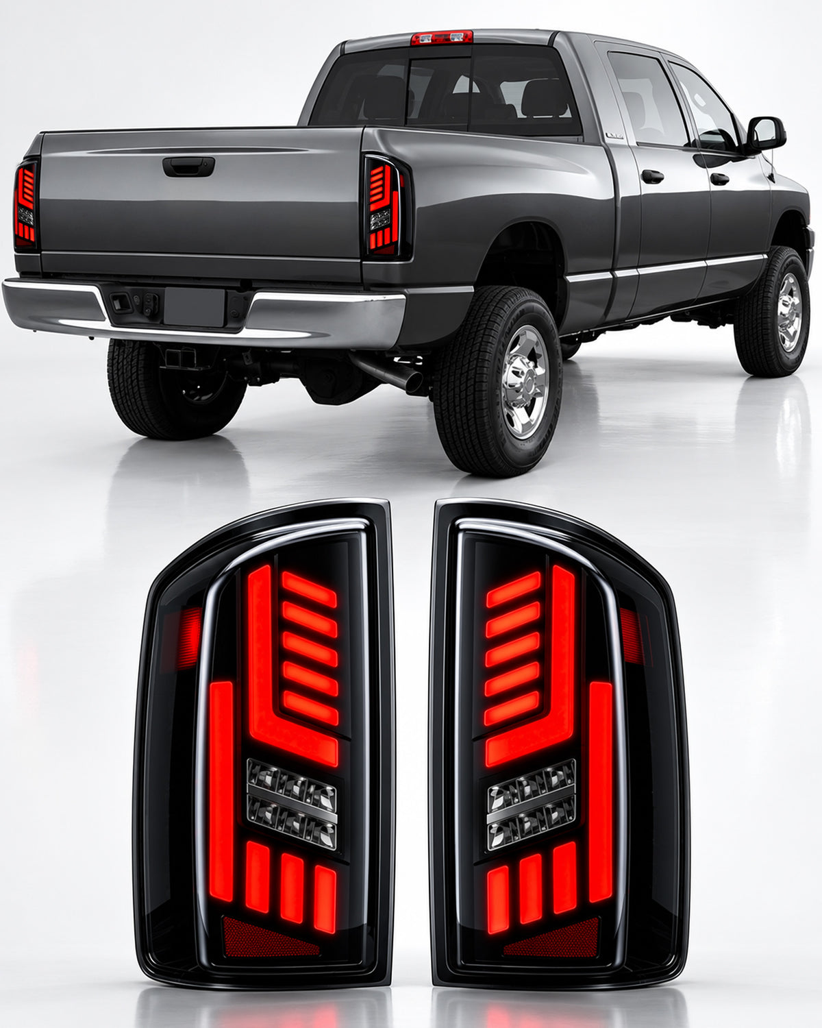 Sequential Full LED Tail Lights for 2007–2008 Dodge Ram 1500 & 2007–2009 Ram 2500 3500