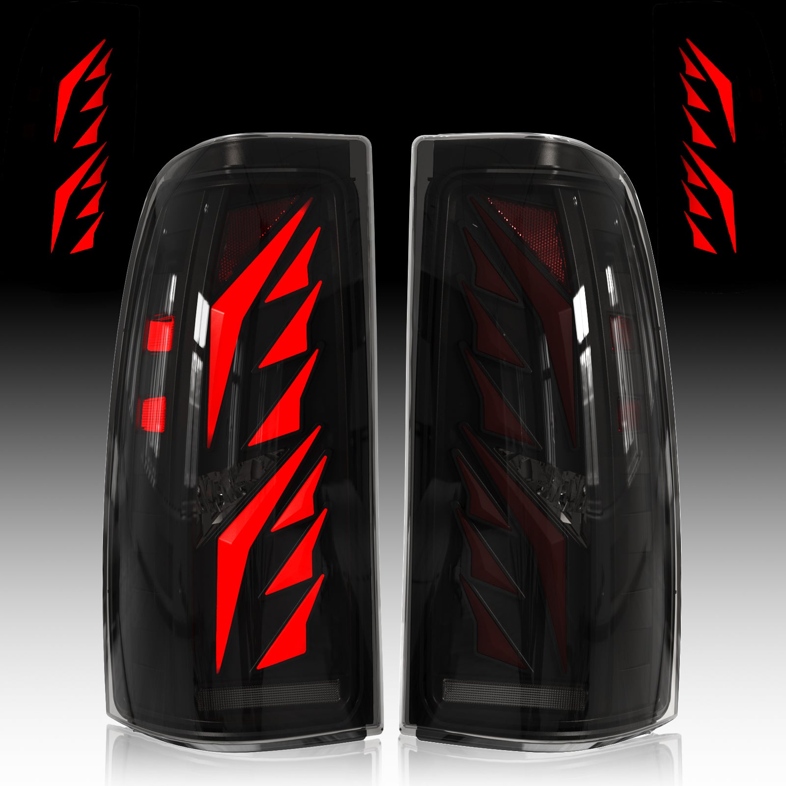 OKSIWA Sequential LED Tail Light for 2003 2004 2005 2006 Chevy Silverado, with Start-up Animation, Dynamic Turn Signal, Wing Shaped Design Rear Lights, Brake Reverse, Smoked Lens