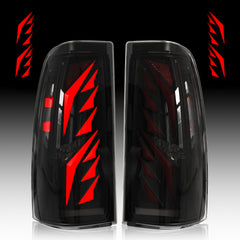 OKSIWA Sequential LED Tail Light for 2003 2004 2005 2006 Chevy Silverado, with Start-up Animation, Dynamic Turn Signal, Wing Shaped Design Rear Lights, Brake Reverse, Smoked Lens-1