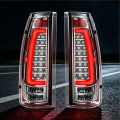 LED Tail Lights with Clear Lens for 1988-1998 Chevy GMC C/K Sierra, 92-99 Suburban Yukon, 95-99 Tahoe,Blazer,Cadillac Escalade Plug & Play-1