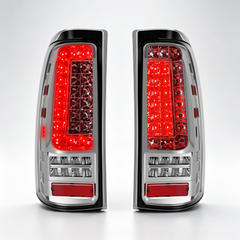 LED Tail Lights for 1999-2006 GMC Sierra & 1999-2002 Chevy Silverado Clear Lens Plug & Play-7