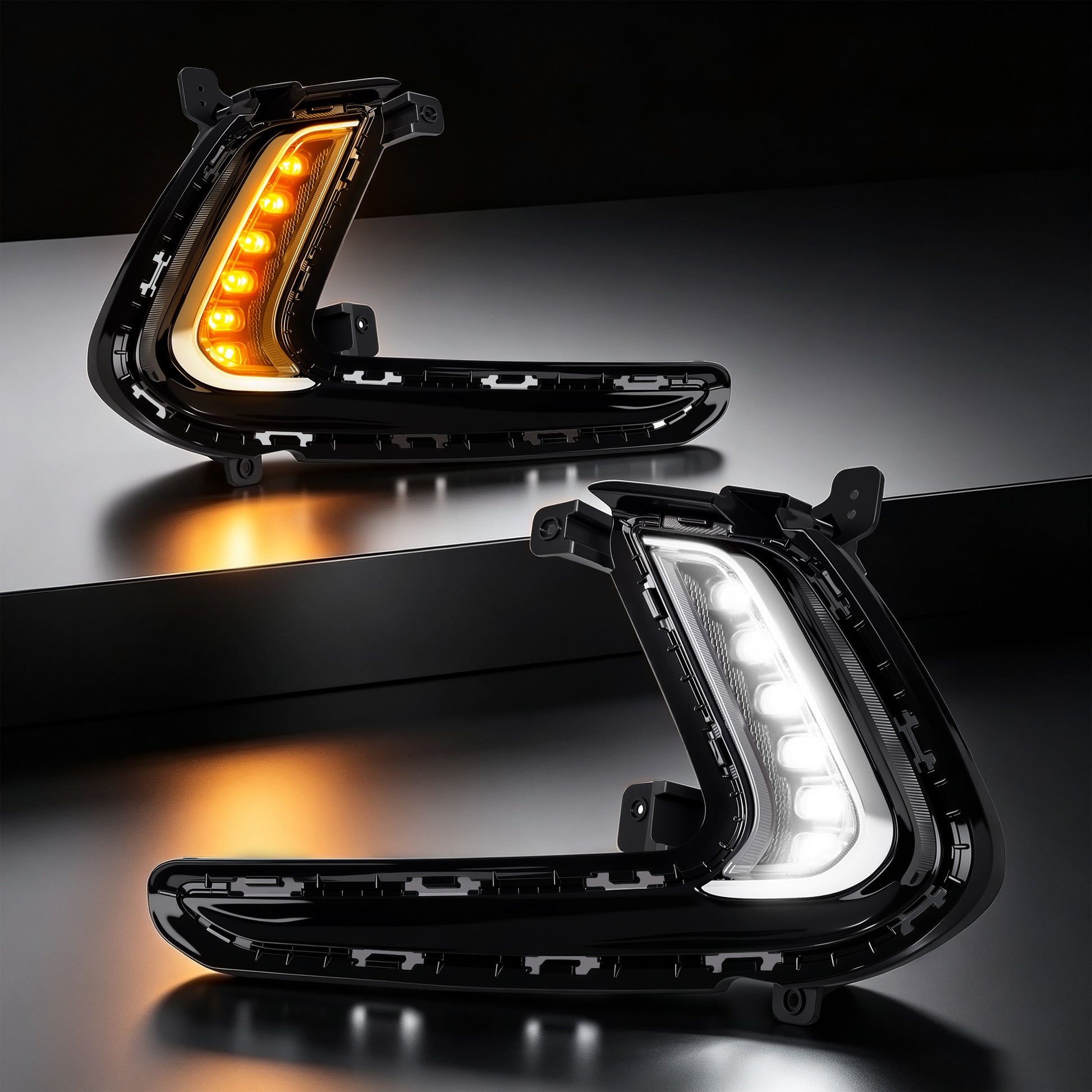 LED Daytime Running Light Assembly for 2017–2018 Hyundai Elantra, DRL with Amber Turn Signal,1 Pair-8