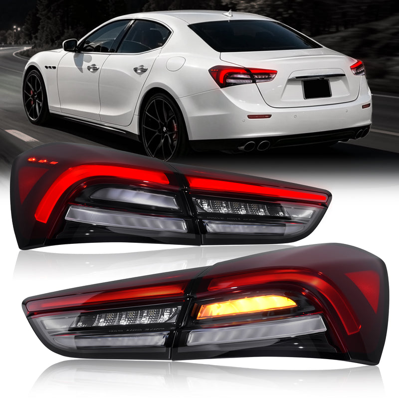 LED Tail Lights with Integrated Rear Fog Light for 2018-2022 Maserati Ghibli Waterproof Plug & Play 1 Pair-1