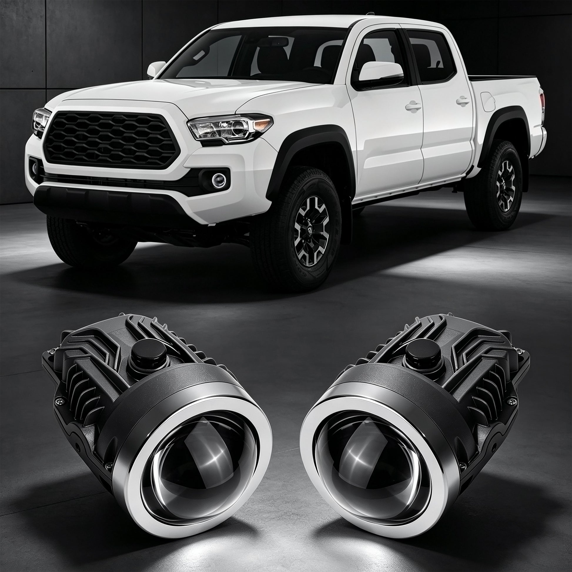 DOT Approved Laser LED Dual-Beam Fog Light, Universal Fit for Honda / Toyota / Acura / Lexus / Jeep / Chrysler / FIAT-1