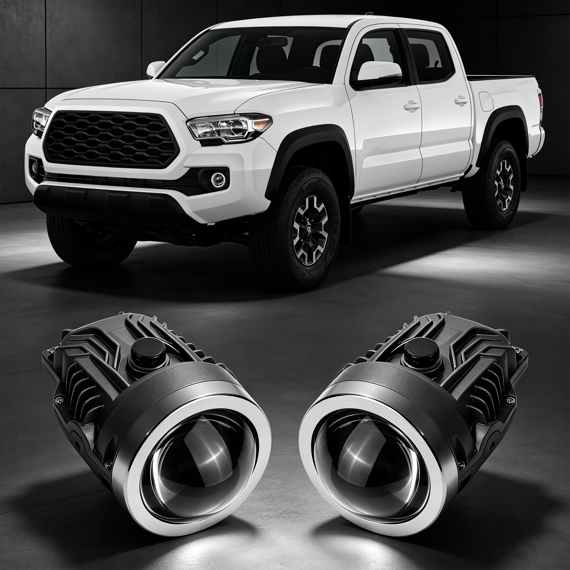 DOT Approved Laser LED Dual-Beam Fog Light, Universal Fit for Honda / Toyota / Acura / Lexus / Jeep / Chrysler / FIAT