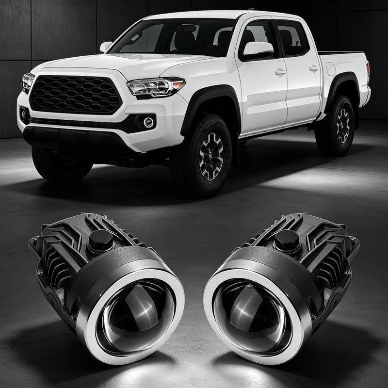 DOT Approved Laser LED Dual-Beam Fog Light, Universal Fit for Honda / Toyota / Acura / Lexus / Jeep / Chrysler / FIAT-1