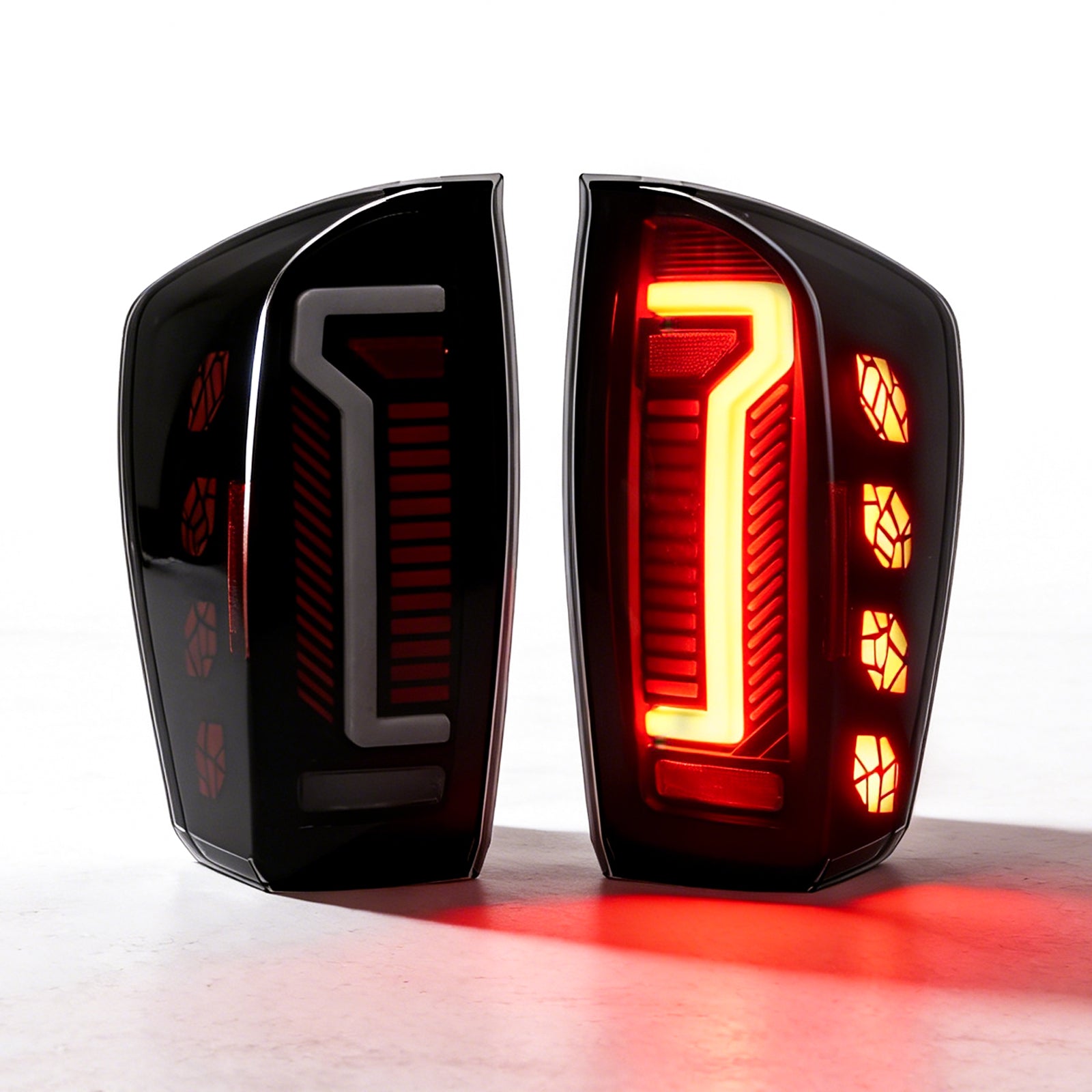 OKSIWA Full LED Tail Lights for 2016-2023 Toyota Tacoma with Smoked Lens & Dynamic Starting Animation (1 Pair)