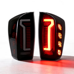 OKSIWA Full LED Tail Lights for 2016-2023 Toyota Tacoma with Smoked Lens & Dynamic Starting Animation (1 Pair)-1