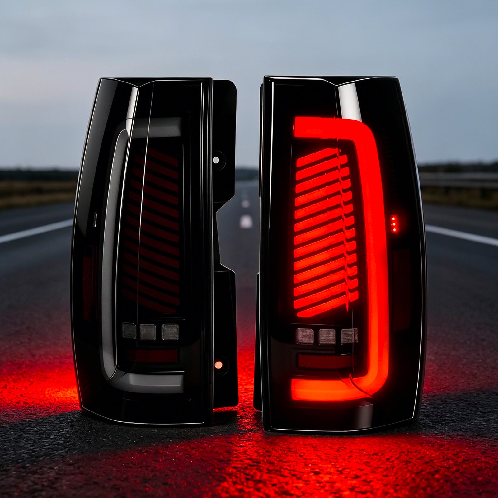 OKSIWA Sequential LED Tail Lights for 2007–2014 Cadillac Escalade, Animated Startup, Dynamic Turn Signal, Unique Design Rear Lamps, Weather Resistant Replacement,Easy to Install