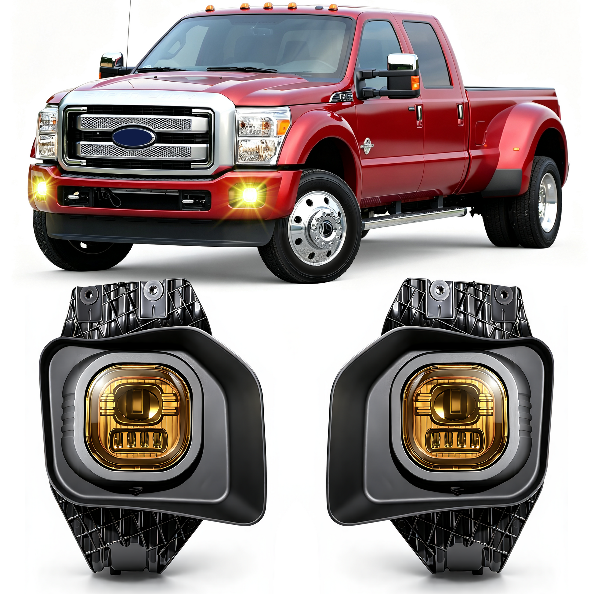 DOT Approved LED Fog Light for 2011–2016 Ford F-250 F-350 F-450 Super Duty, 1 Pair-1