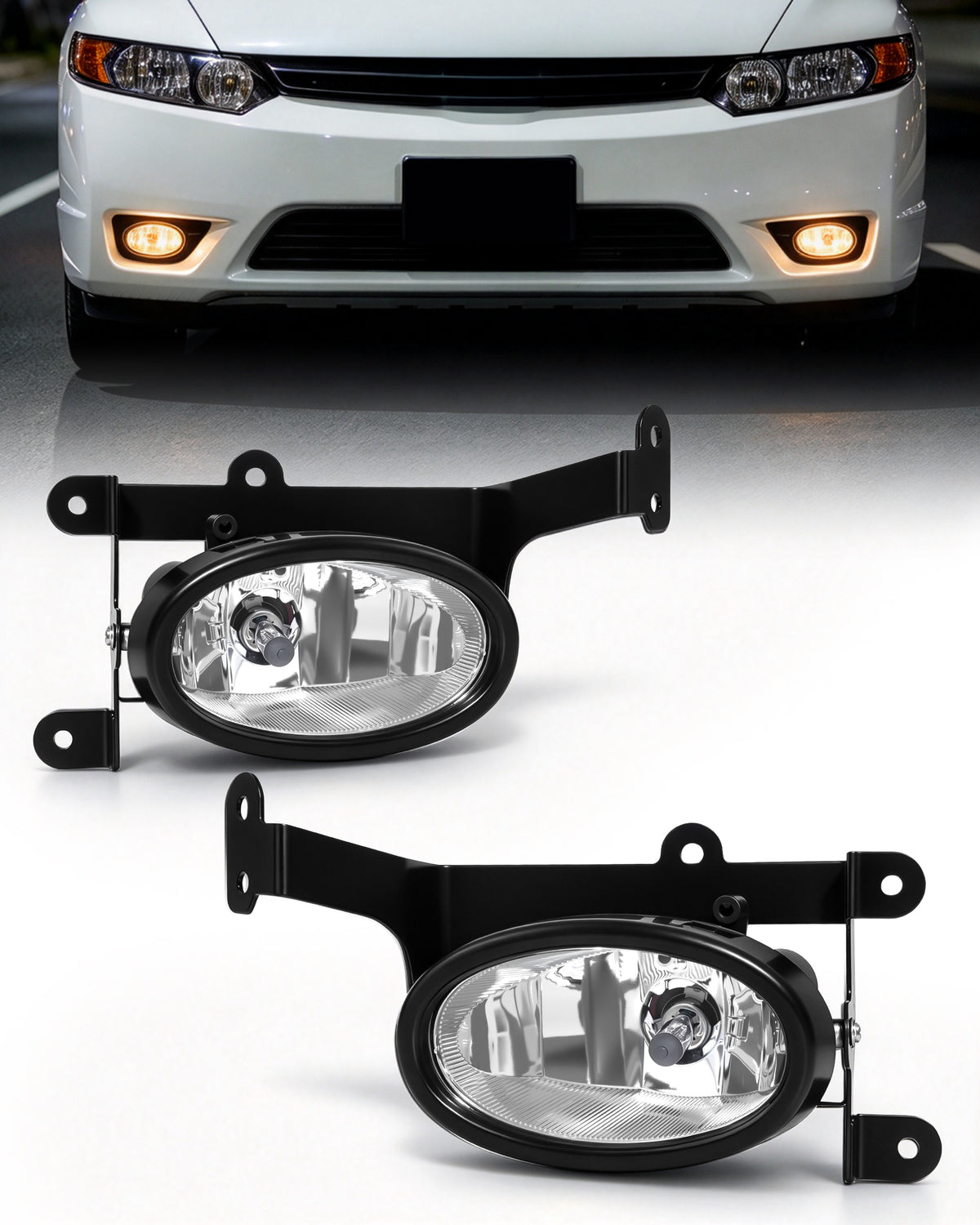 DOT approved Fog Lights for 2006-2008 Honda Civic Coupe 2DR-1