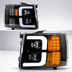 LED Dual Project Headlights Compatible with 2007-2014 Chevy Silverado-9
