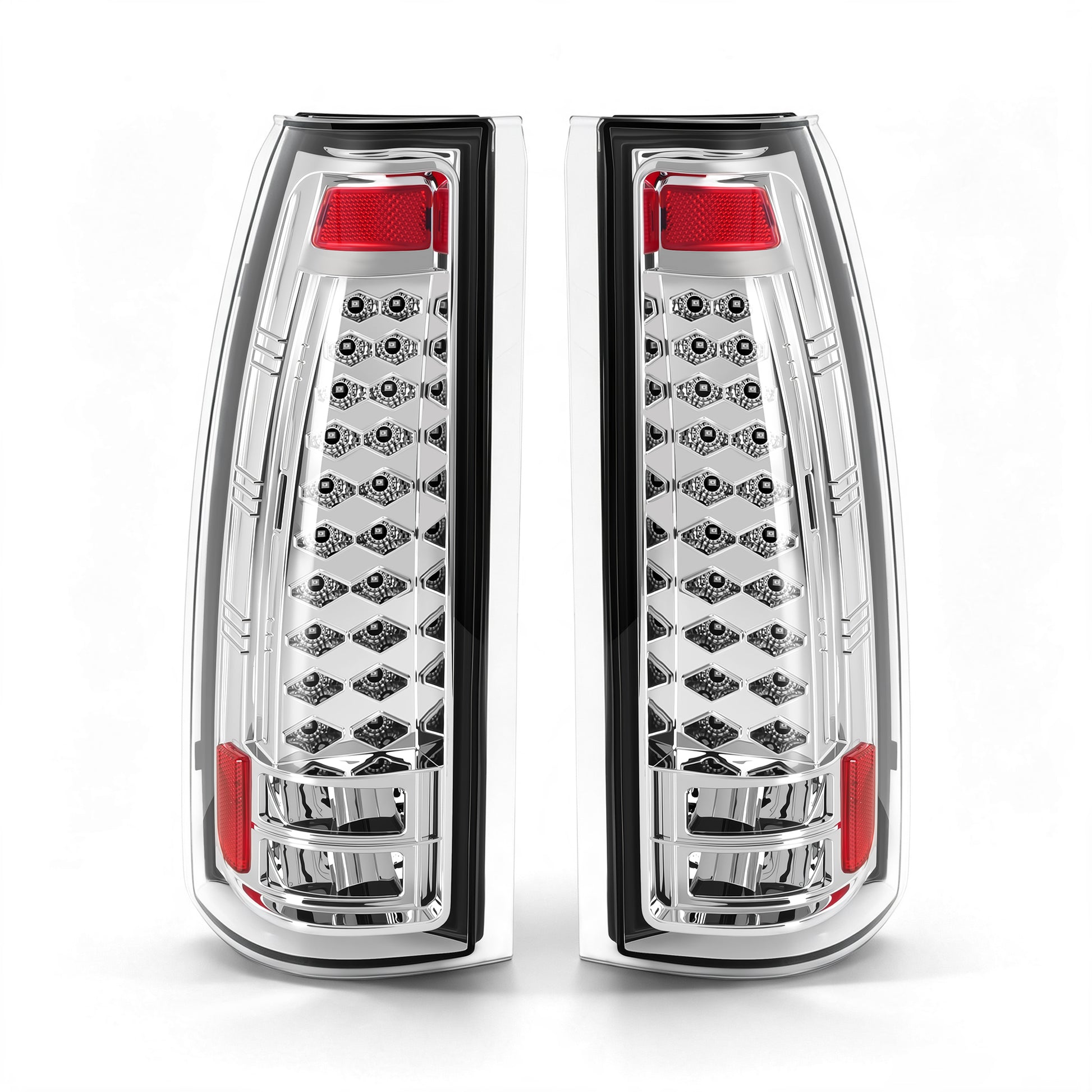 LED Tail Lights with Clear Lens for 1988-1998 Chevy GMC C/K Sierra, 92-99 Suburban Yukon, 95-99 Tahoe,Blazer,Cadillac Escalade Plug & Play-1