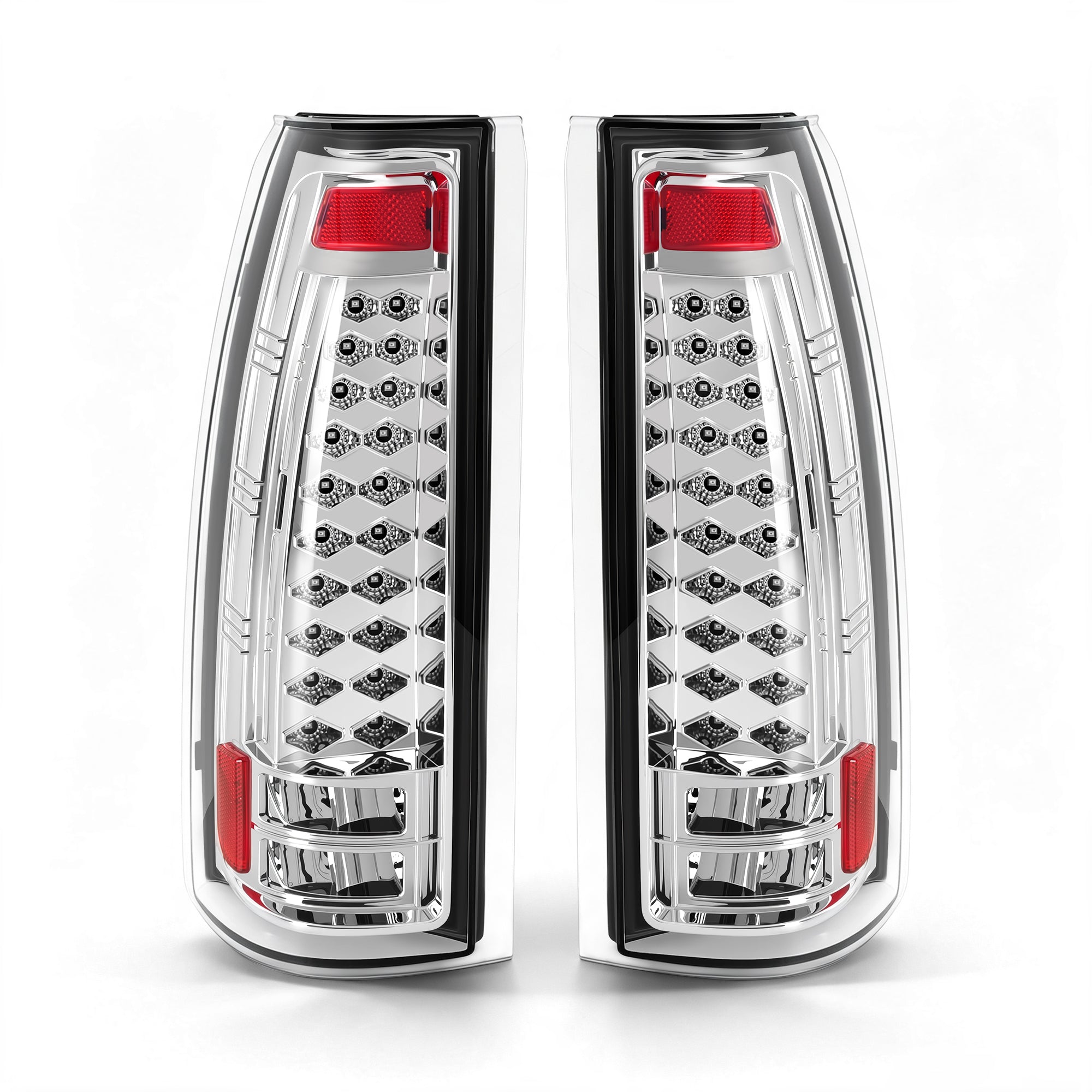 LED Tail Lights with Clear Lens for 1988-1998 Chevy GMC C/K Sierra, 92-99 Suburban Yukon, 95-99 Tahoe,Blazer,Cadillac Escalade Plug & Play