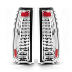 LED Tail Lights with Clear Lens for 1988-1998 Chevy GMC C/K Sierra, 92-99 Suburban Yukon, 95-99 Tahoe,Blazer,Cadillac Escalade Plug & Play-1