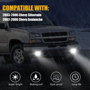 OKSIWA LED Fog Lights for Chevy Silverado 2003-2006 All Models,Avalanche 2002-2006,Pickup Truck Driving Fog Lamps, Fog Light Replacement Clear Lens